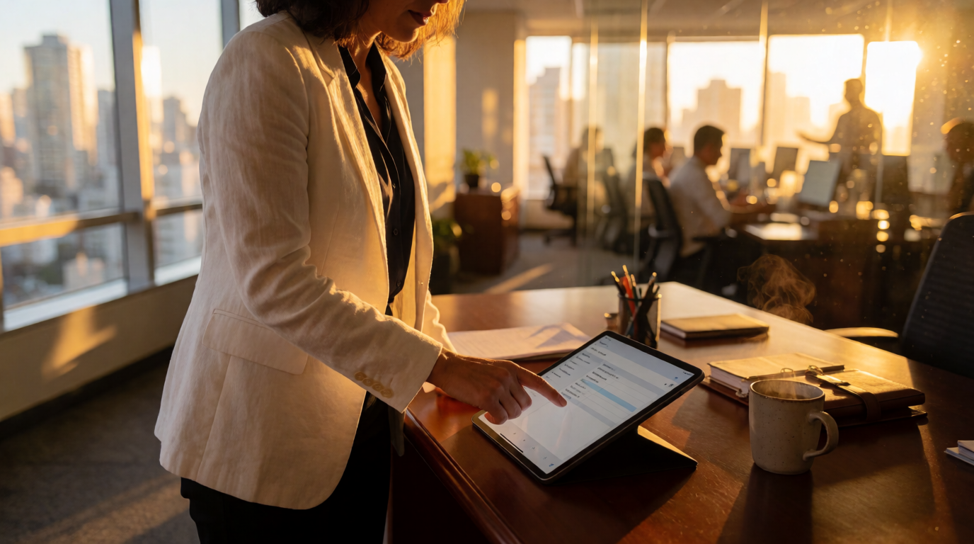 modern office employee biometric technology