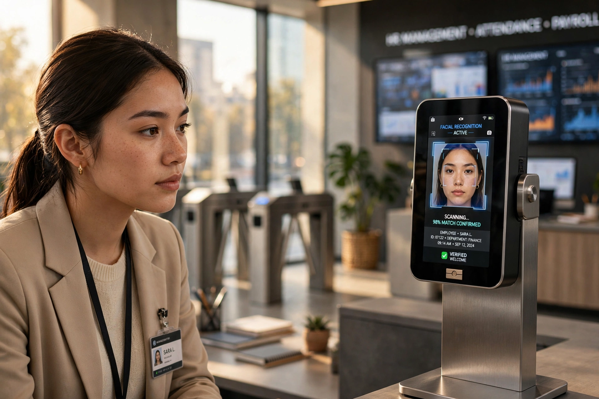 biometric time clock office employee