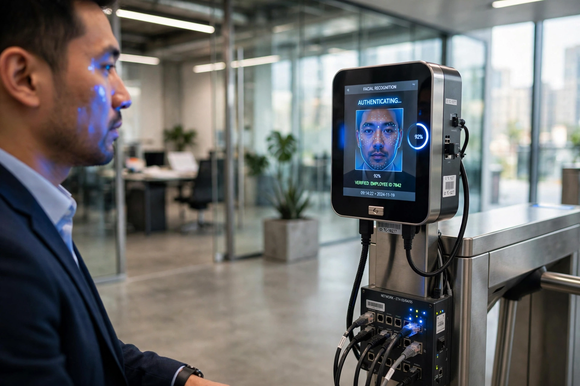 modern office employee biometric technology