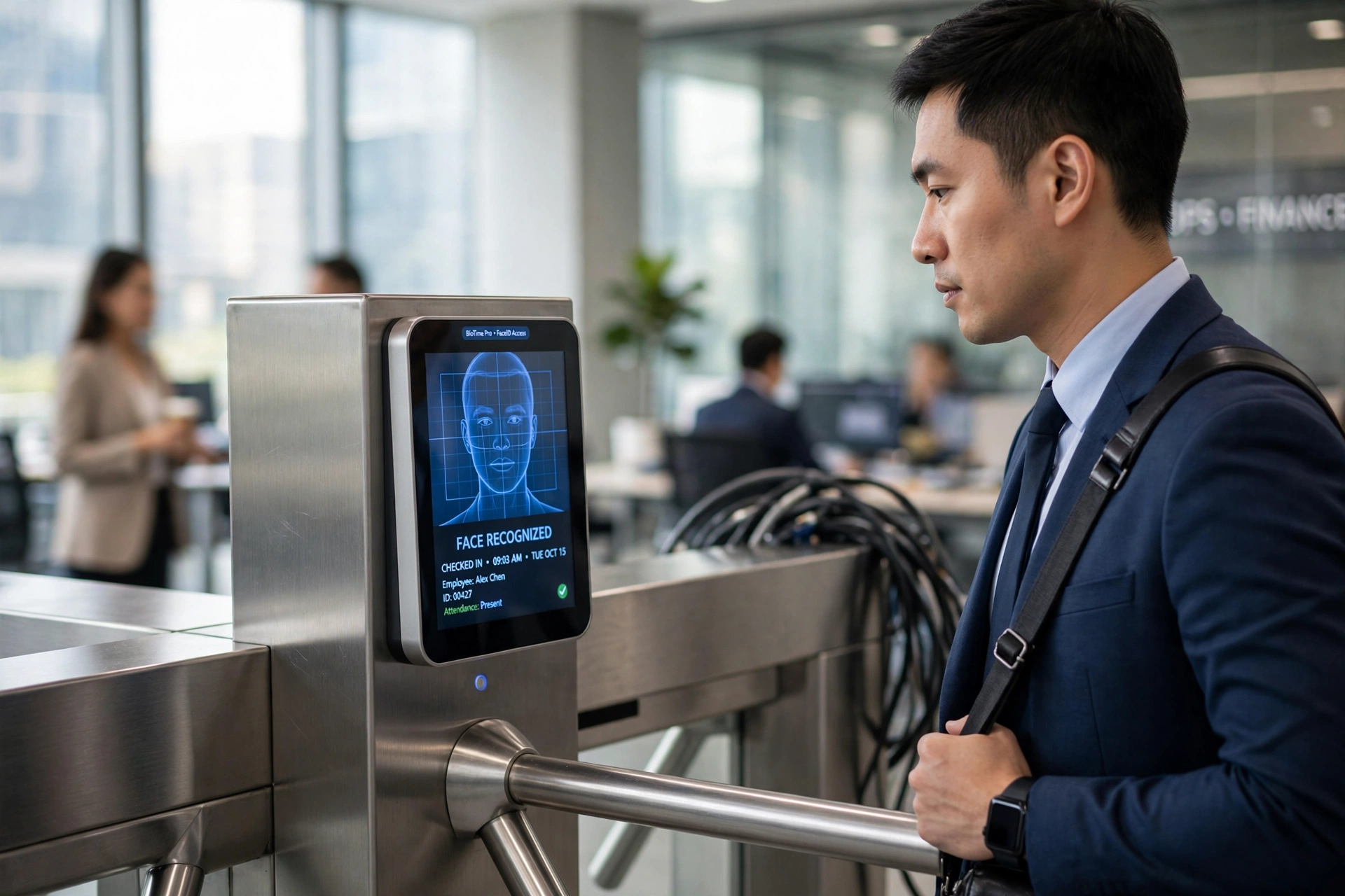 modern office employee biometric technology