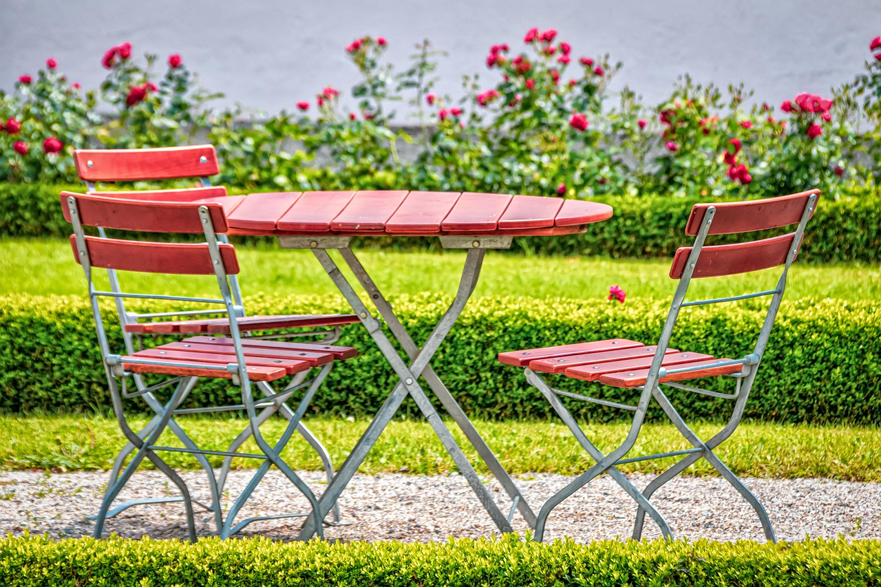 table, chairs, nature, garden, al fresco, beer garden, restaurant, al fresco dining, cozy, outdoors