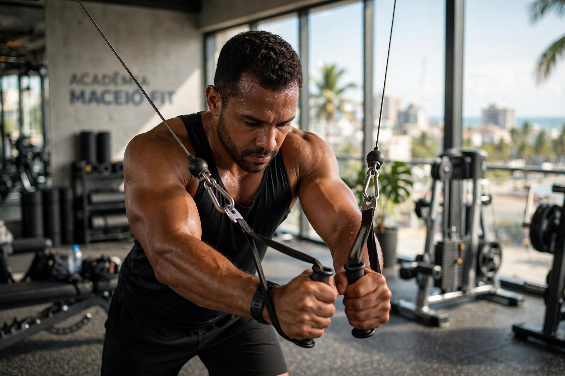 gym fitness equipment workout cable crossover maceio al
