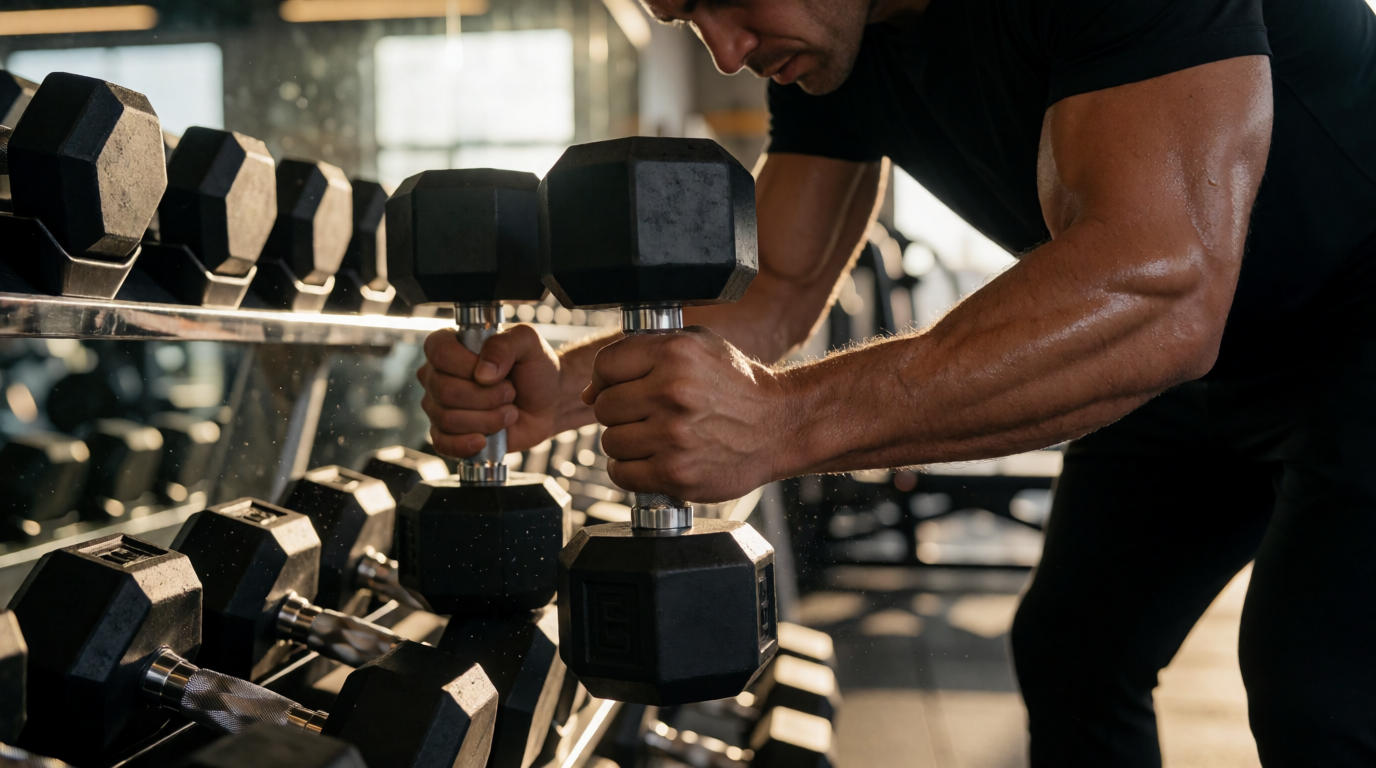 gym fitness equipment workout dumbbells hex manaus am