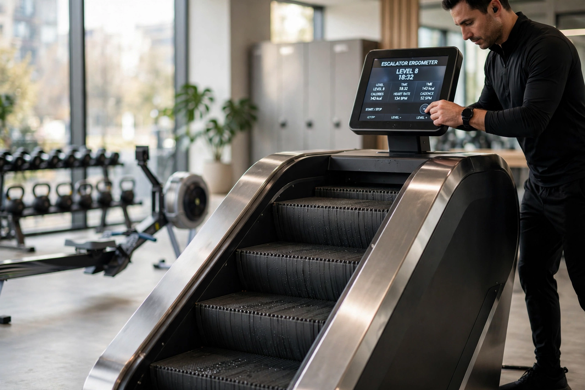 gym fitness equipment workout escada ergom trica