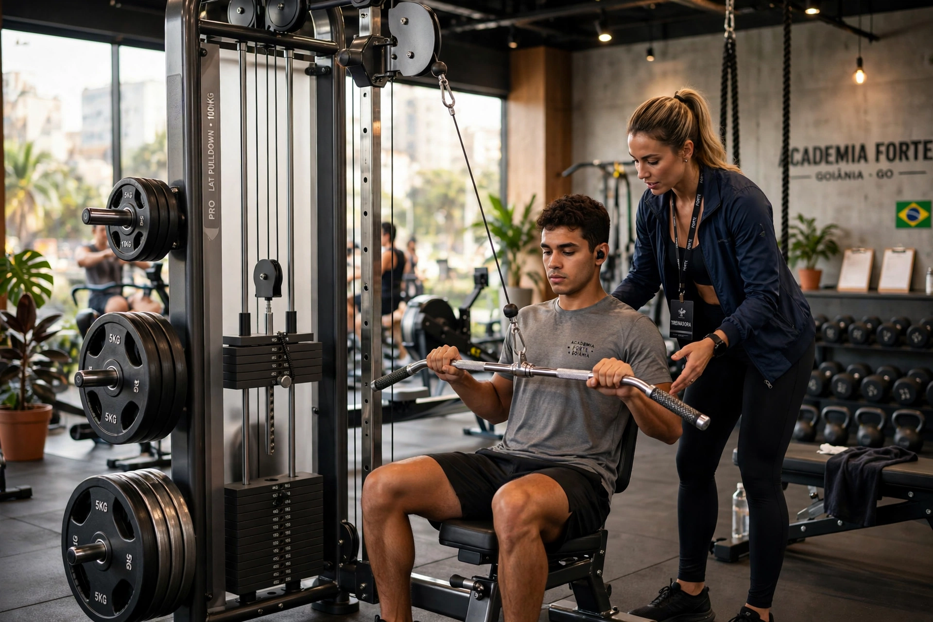 gym fitness equipment workout lat pulldown goiania go