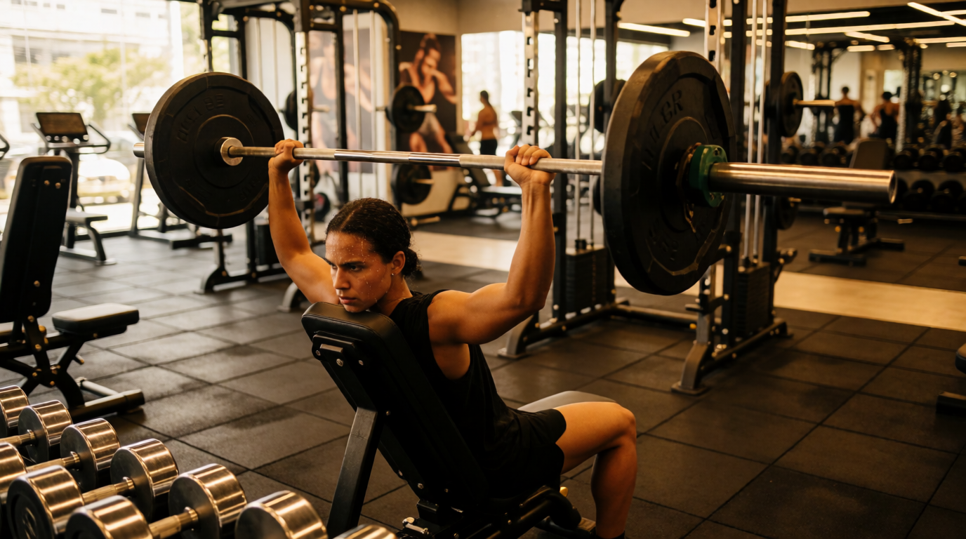 gym fitness equipment workout shoulder press duque caxias