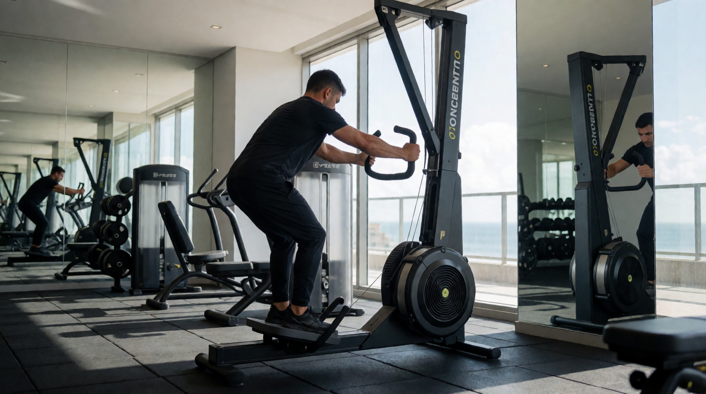 gym fitness equipment workout ski erg duque caxias