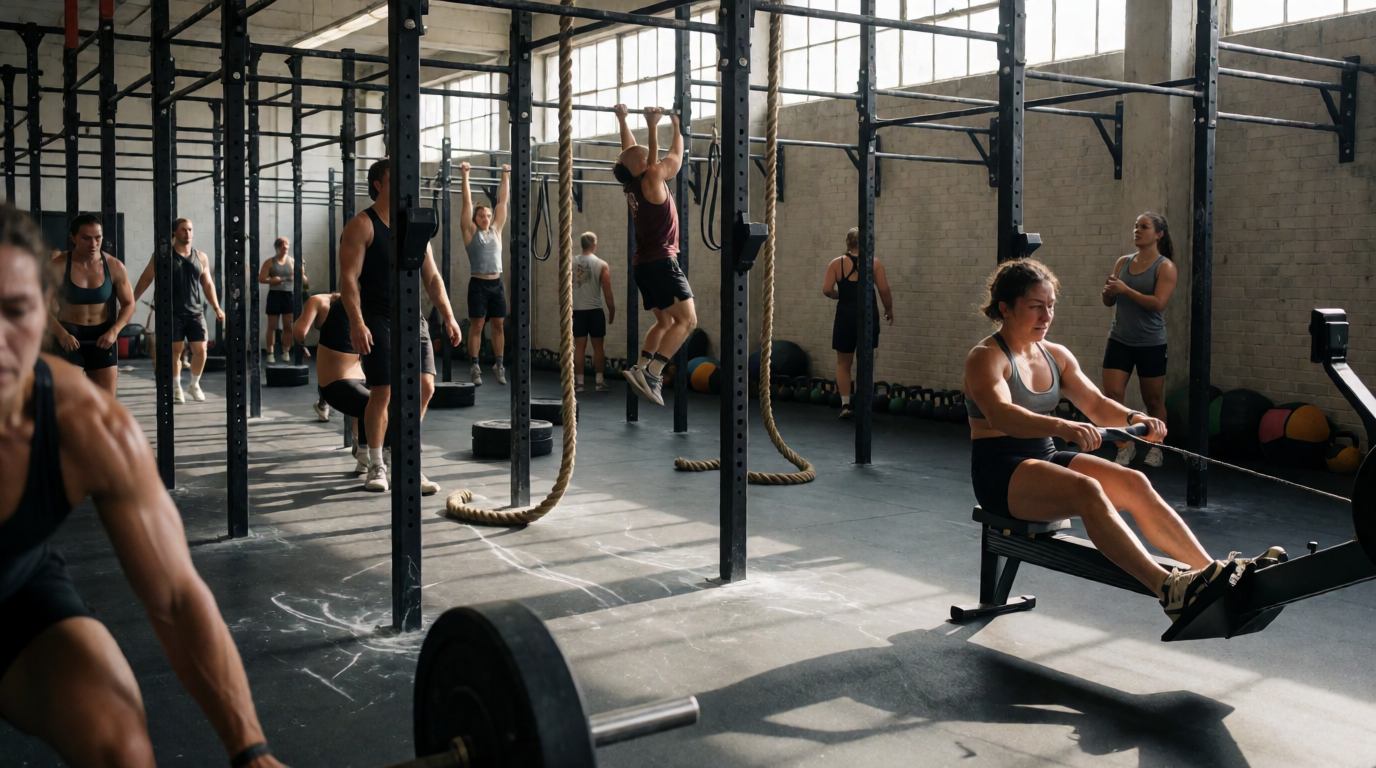 Academia de Crossfit equipada com máquinas profissionais
