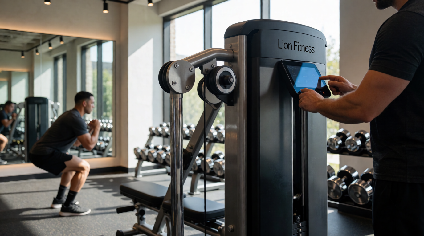 Academia moderna com equipamentos profissionais da Lion Fitness