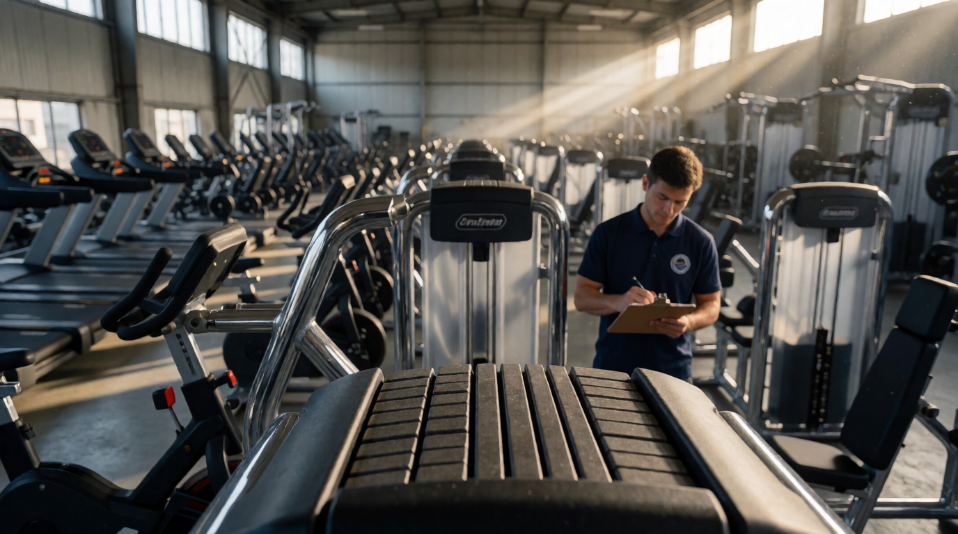 Armazém com equipamentos fitness profissionais