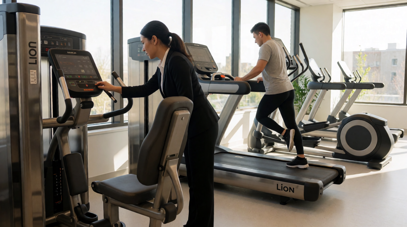 Clínica de fisioterapia com aparelhos ergométricos profissionais Lion Fitness
