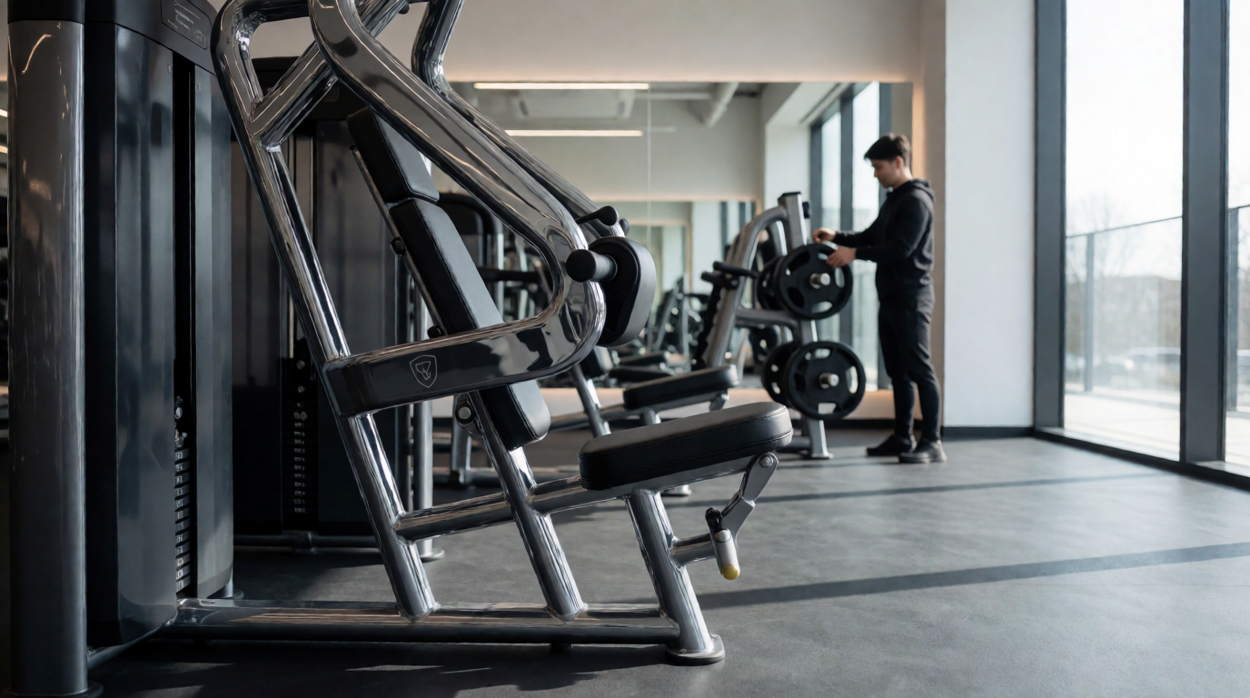 Academia profissional com equipamentos shoulder press em Londrina