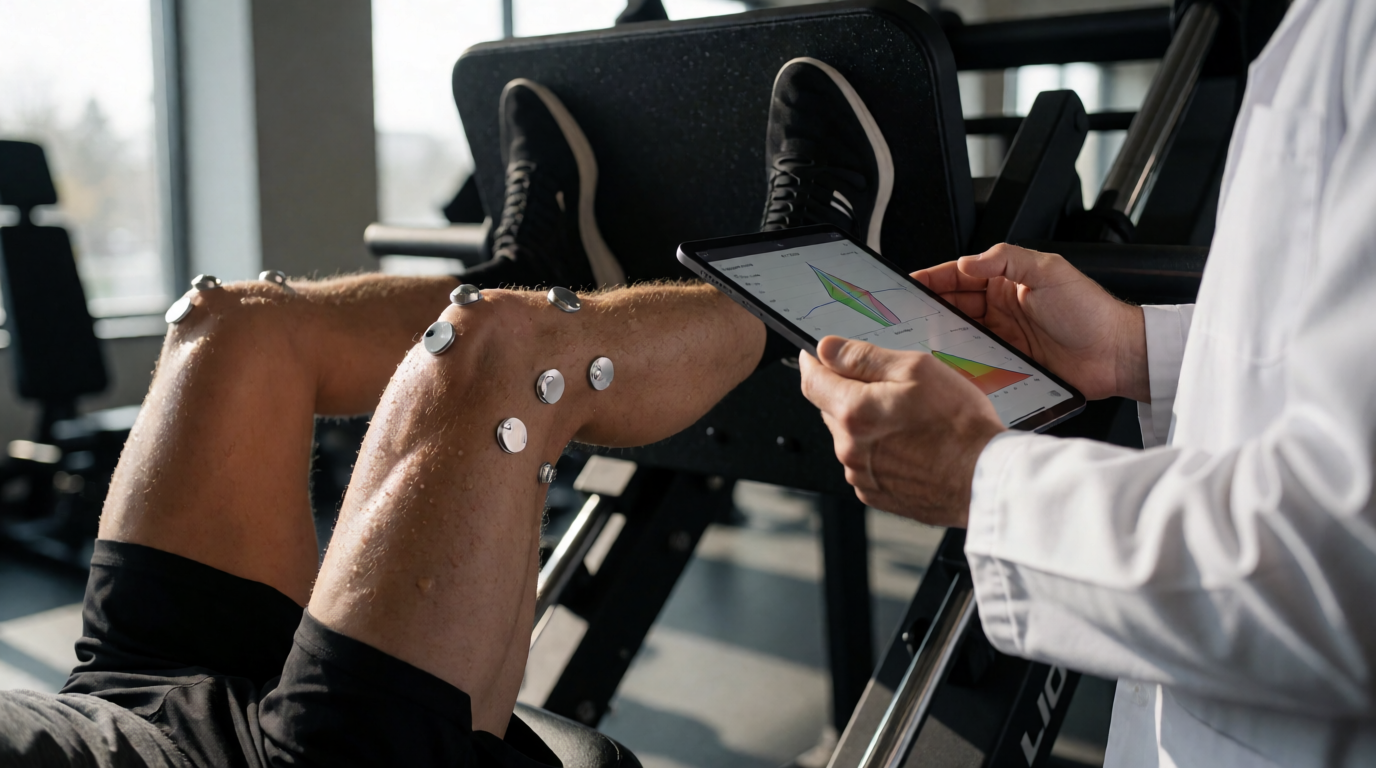 Análise biomecânica profissional em equipamentos Lion Fitness