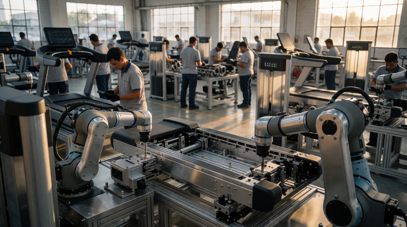 Fábrica de equipamentos fitness com tecnologia avançada na América do Sul