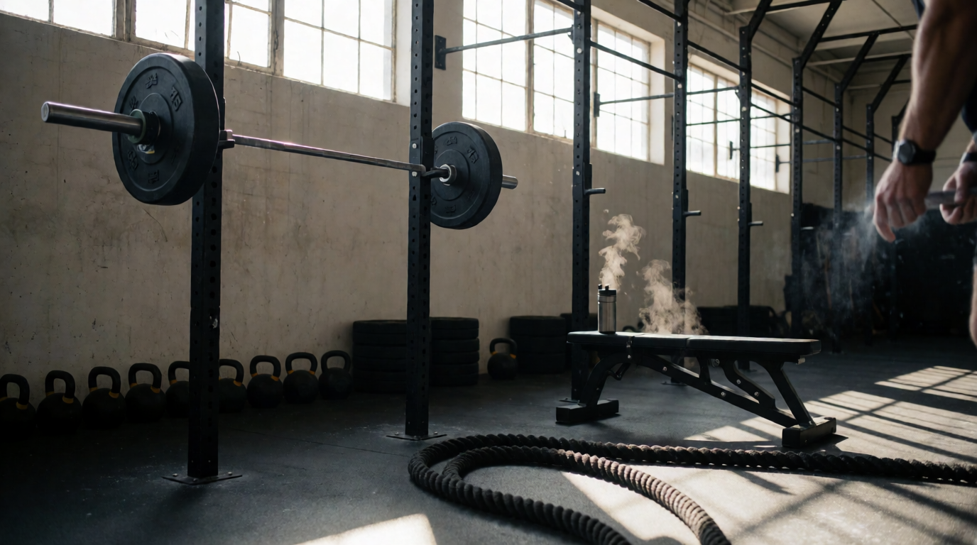 Academia profissional equipada com aparelhos CrossFit Lion Fitness