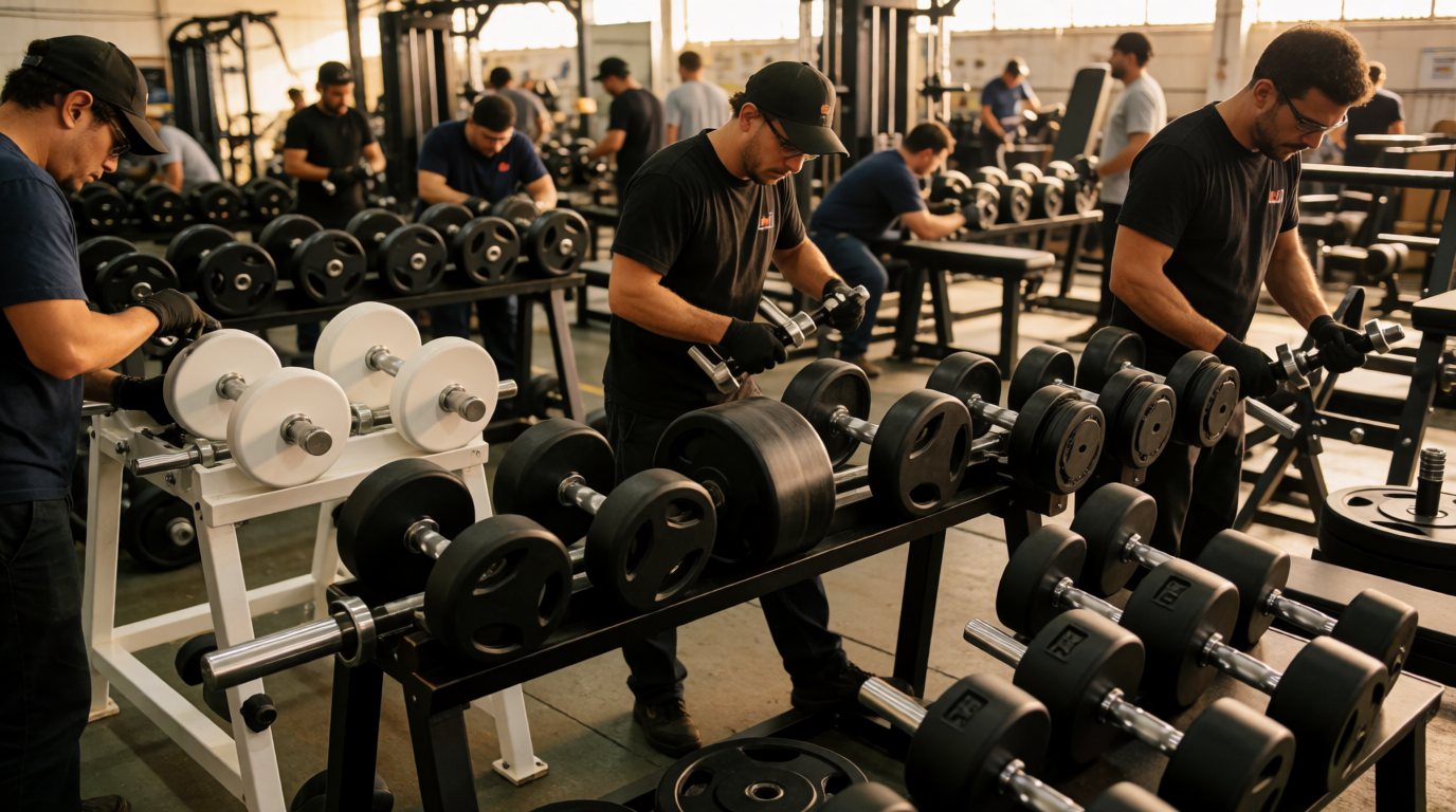 Equipamento fitness personalizado em linha de produção brasileira
