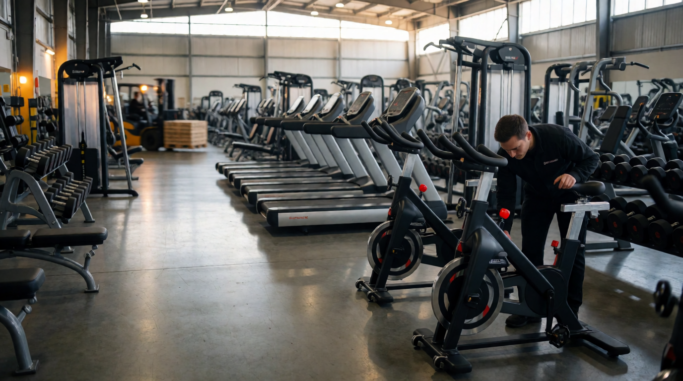 Armazém com equipamentos profissionais para academia comercial