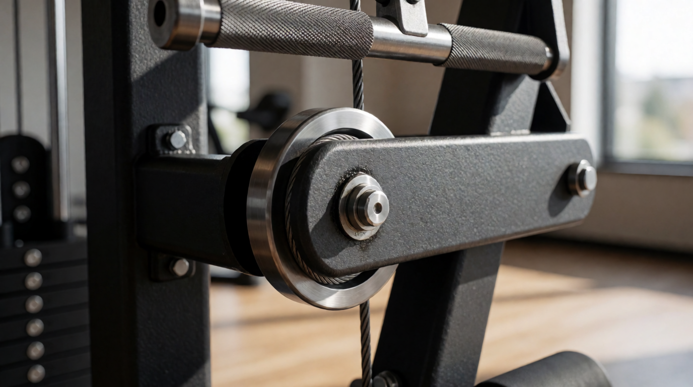 Máquina de pulldown profissional em academia de musculação