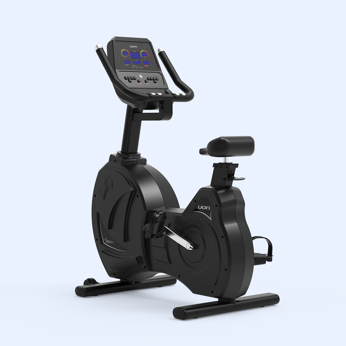 Bike vertical profissional em academia moderna