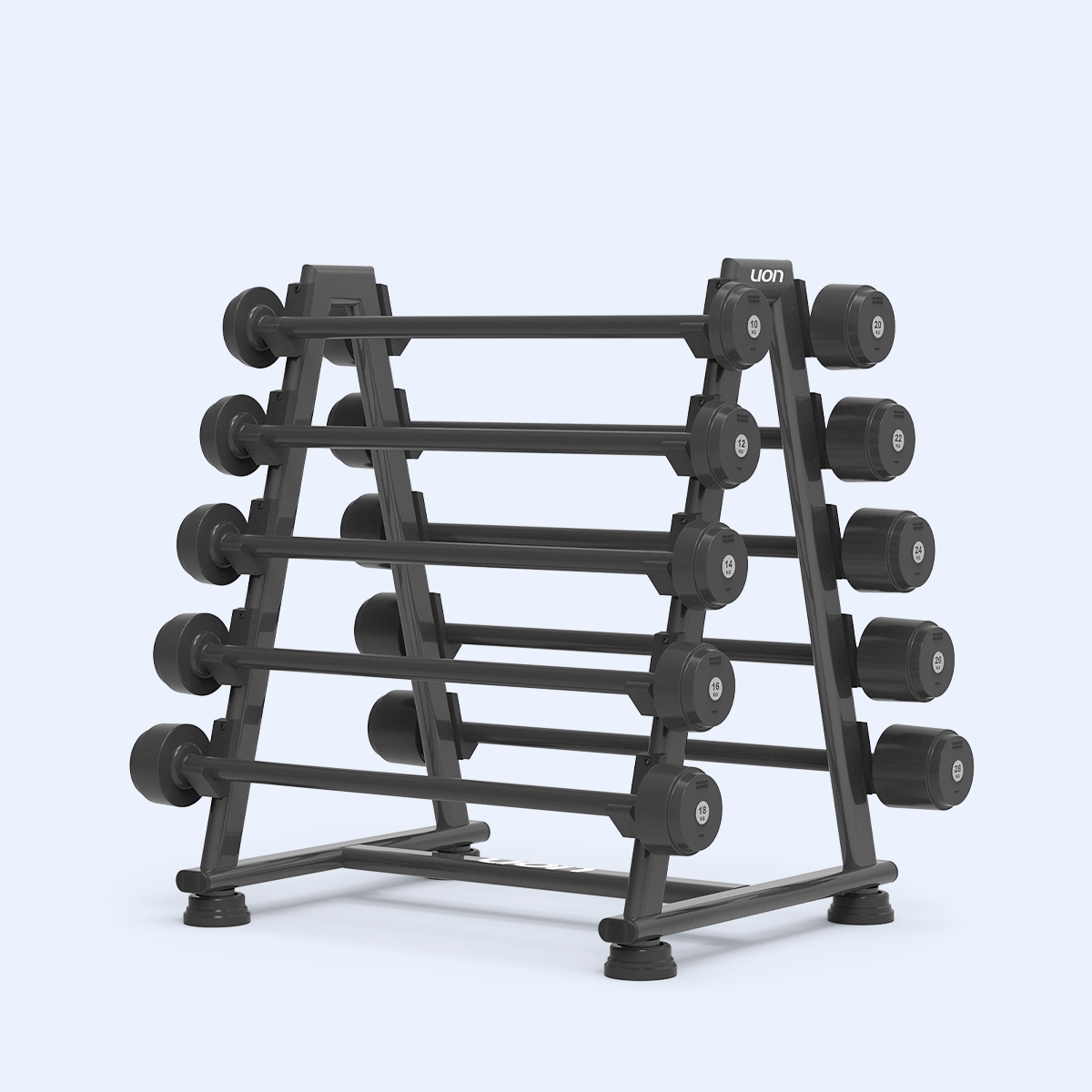 Rack-squat em academia moderna com halteres e barra