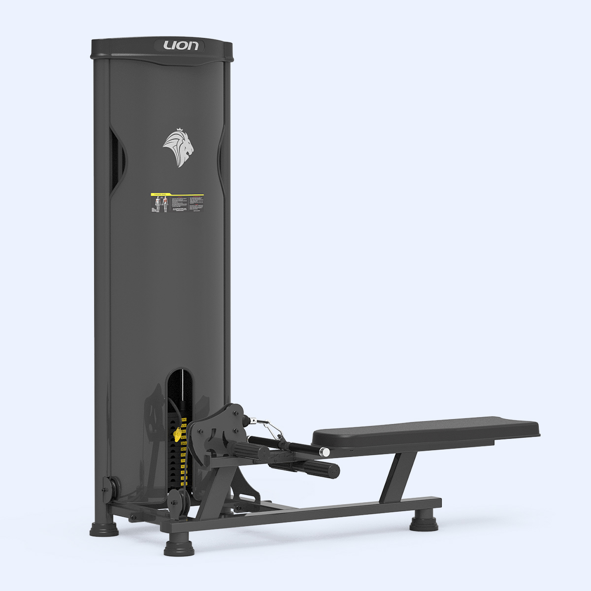 Máquina Low Row profissional em academia moderna