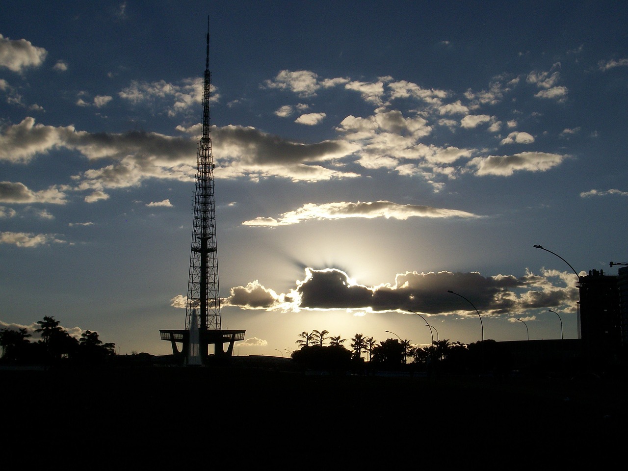 brasilia, sky, tower, sunset, nature, afternoon, ride, sun