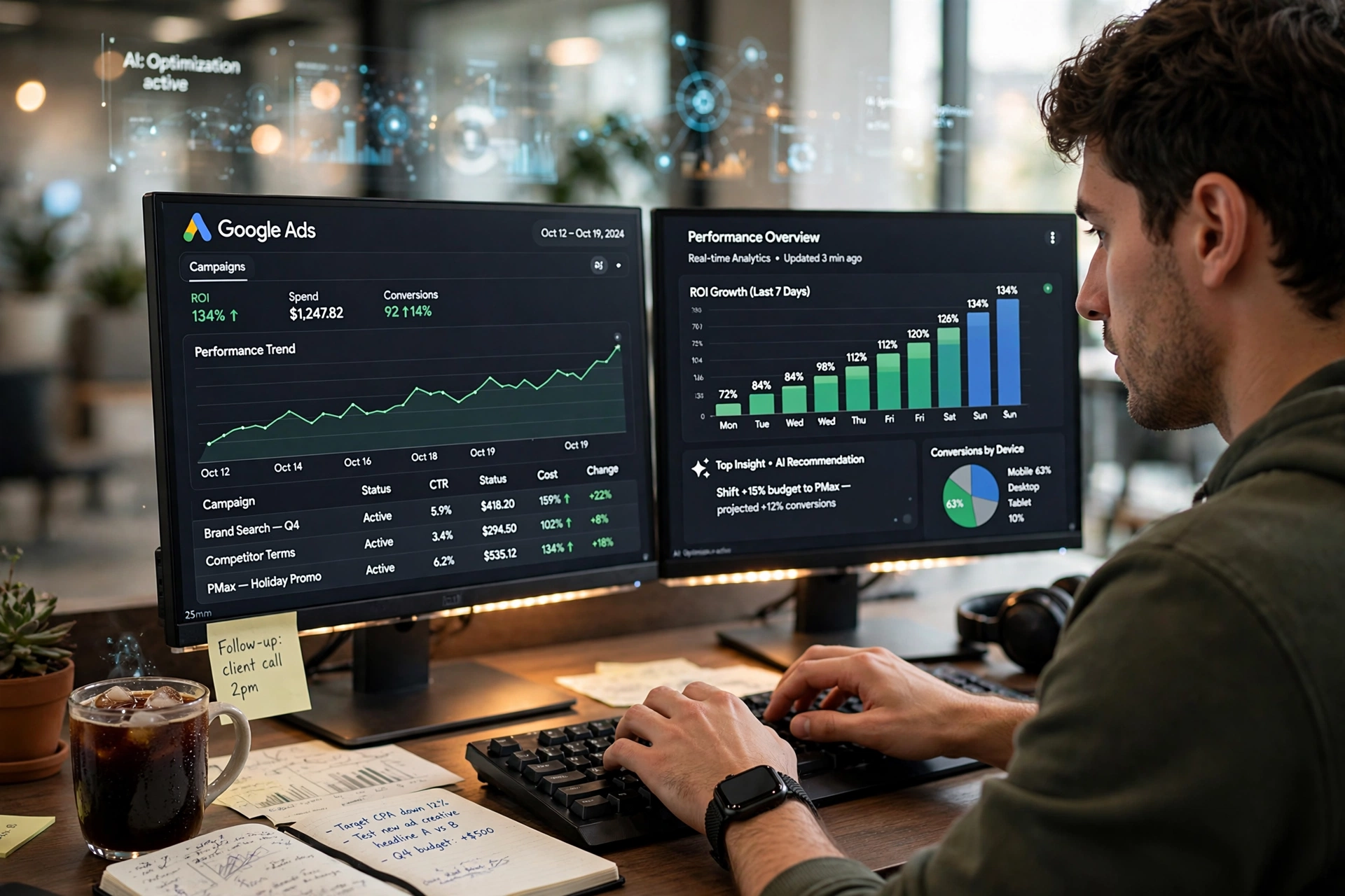 digital marketing ai aumentar roi google ads rapidamente