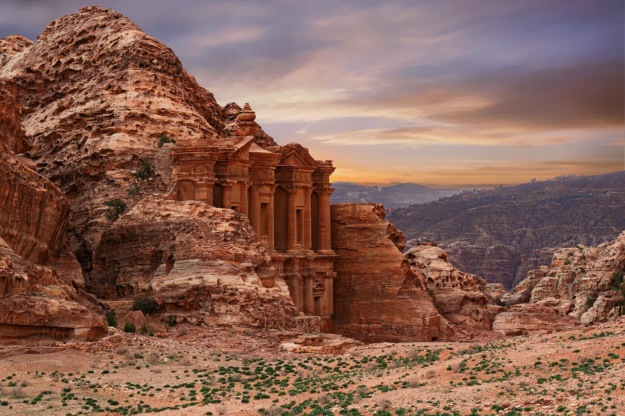 petra, ad deir, world heritage, sand stone, antique, historically, archaeology, monument, culture, ad dayr, history, nature, stones, sky, tourism, travel, vacations, middle east, jordan