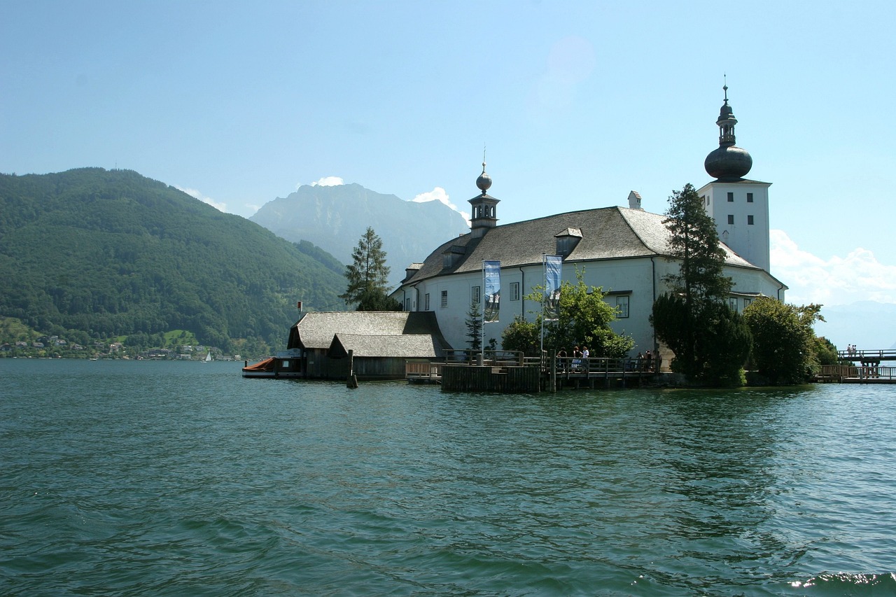 waters, travel, architecture, lake, nature, heaven, building, mountain, castle org, trauensee