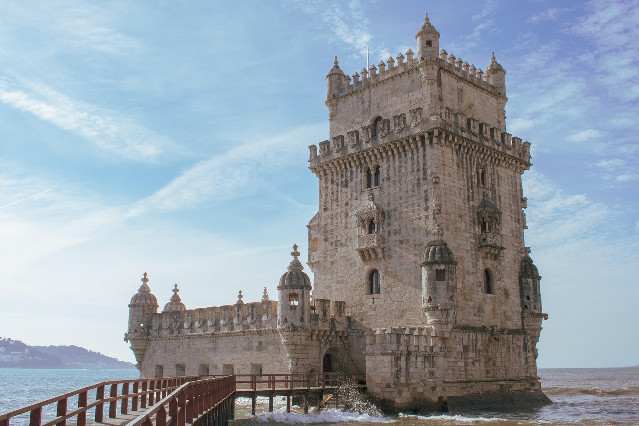 tower, belem, portugal, lisbon, lisboa, monument, nature, landmark, architecture, tourism, fortress, sea, story, historical, building, torre de belem