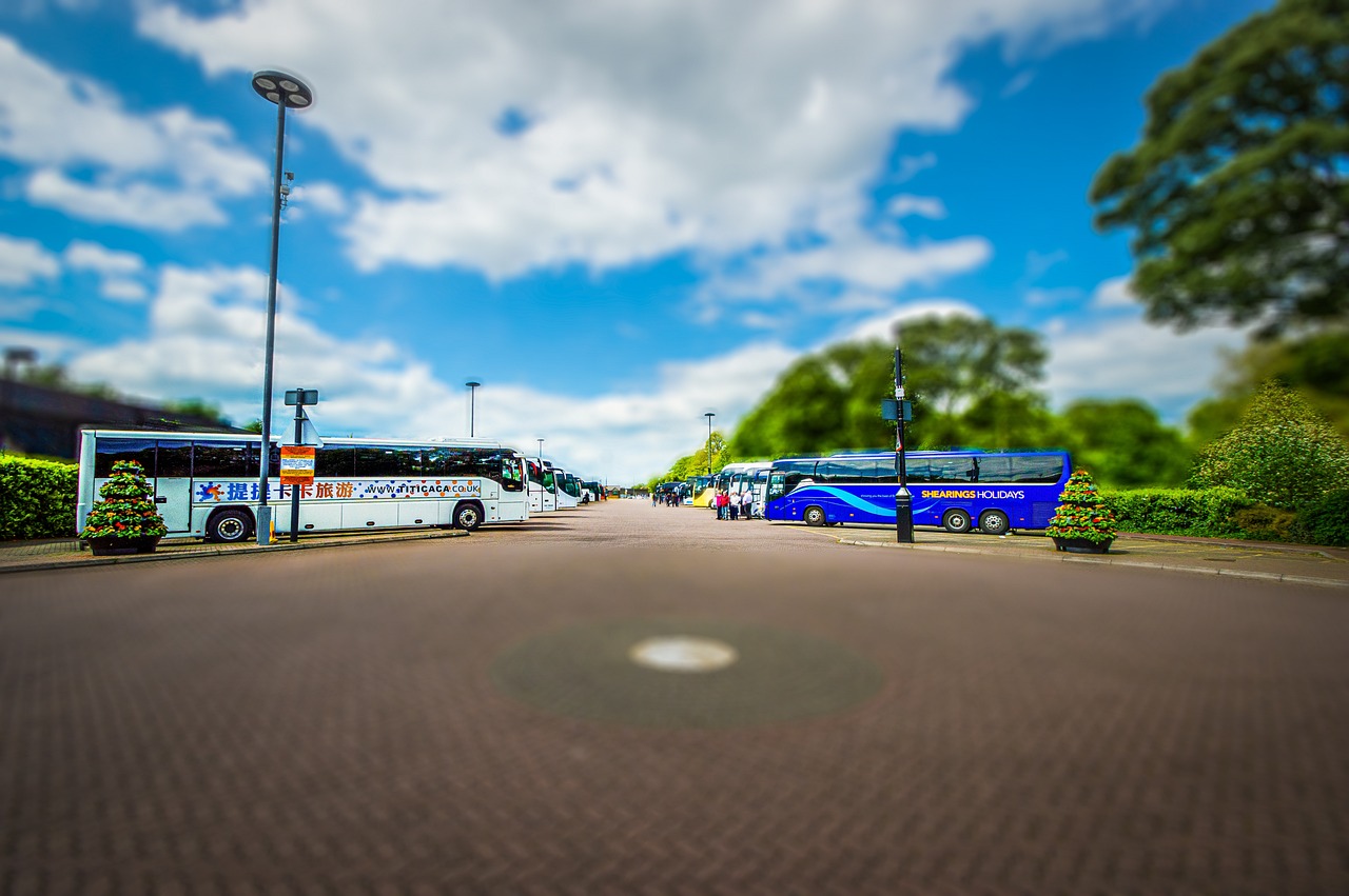 miniaturized, buses, parking spot, road, wide angle, traffic, vehicles, transport, to travel, charter bus, heaven, asphalt, buses, buses, charter bus, charter bus, charter bus, charter bus, charter bus