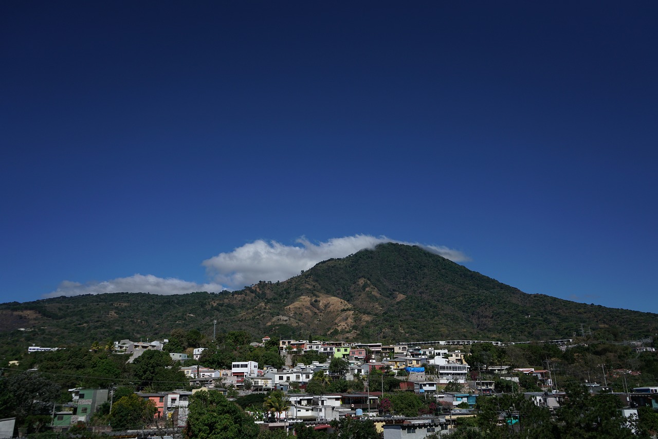 san salvador, blue sky, el salvador, volcano, landscape, nature, day, outdoors, blue, travel, sky