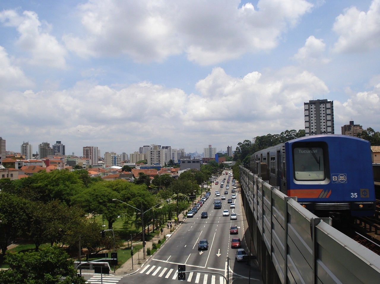 sao paulo, brazil, city, street, nature, buildings, vehicles, traffic, trees, urban, cities, summer, spring, skyscrapers, architecture, train, metro, mass transit