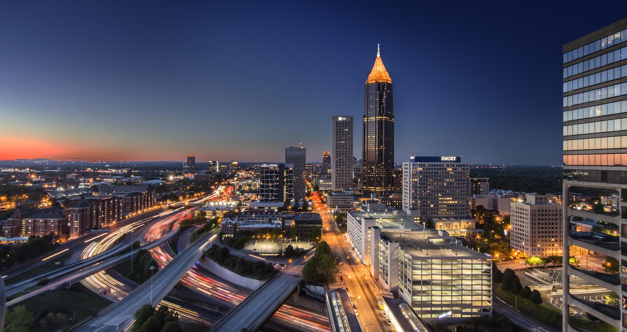 buildings, city, night, street, lights, modern, atlanta, skyline, georgia, downtown, cityscape, atlanta, atlanta, atlanta, atlanta, atlanta, georgia