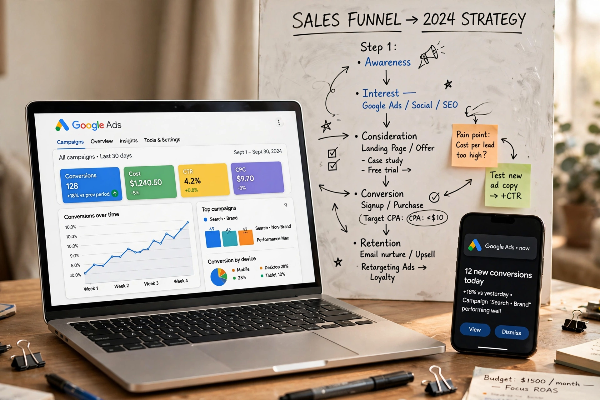 digital marketing ai integra google ads funil sales