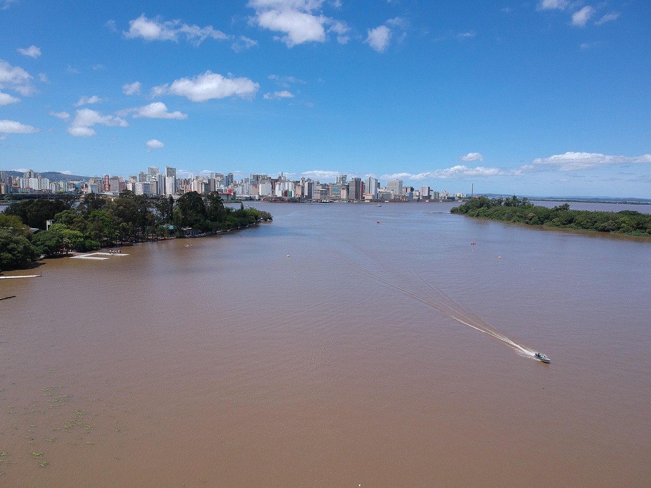air, porto alegre, river, guaiba, rio grande do sul, brazil, blue sky, sky, landscape, sun, nature, afternoon, city, blue, porto, island, summer, clouds, sport, boat, panorama, rowing