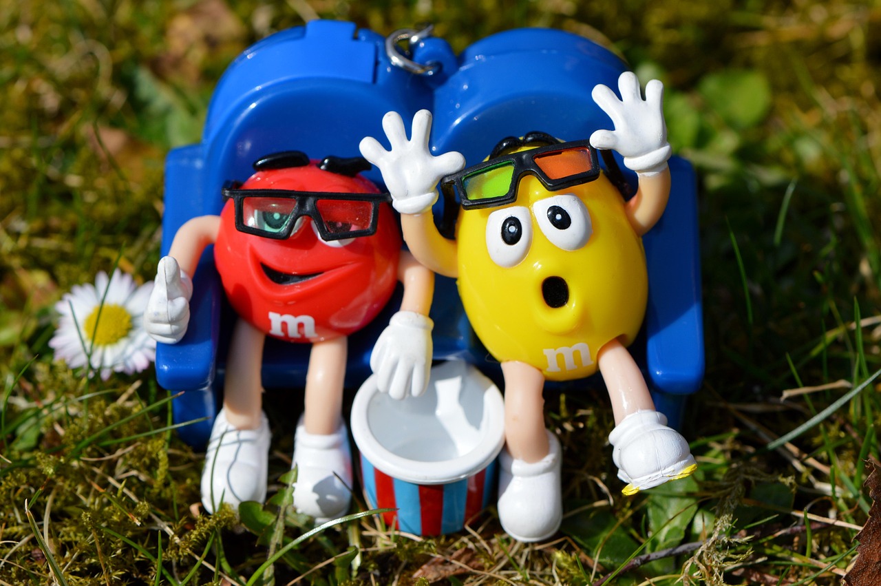m m's, sweets, fun, 3d glasses