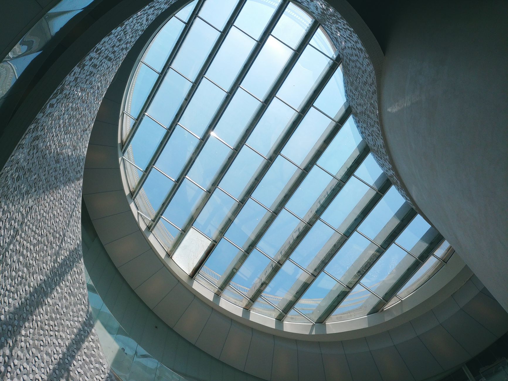 Glass ceiling and modern design in Porto, Portugal building.