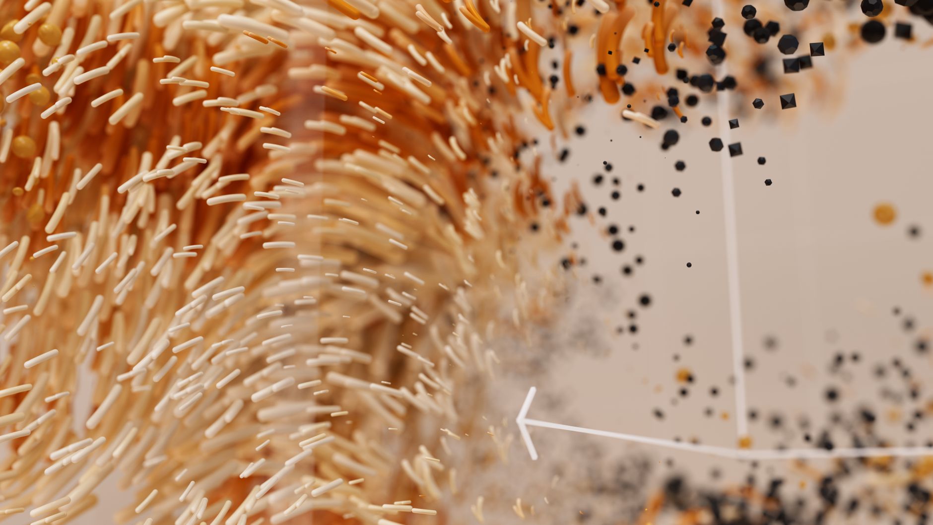 A captivating abstract design with dynamic motion, featuring swirls and dots in warm browns.