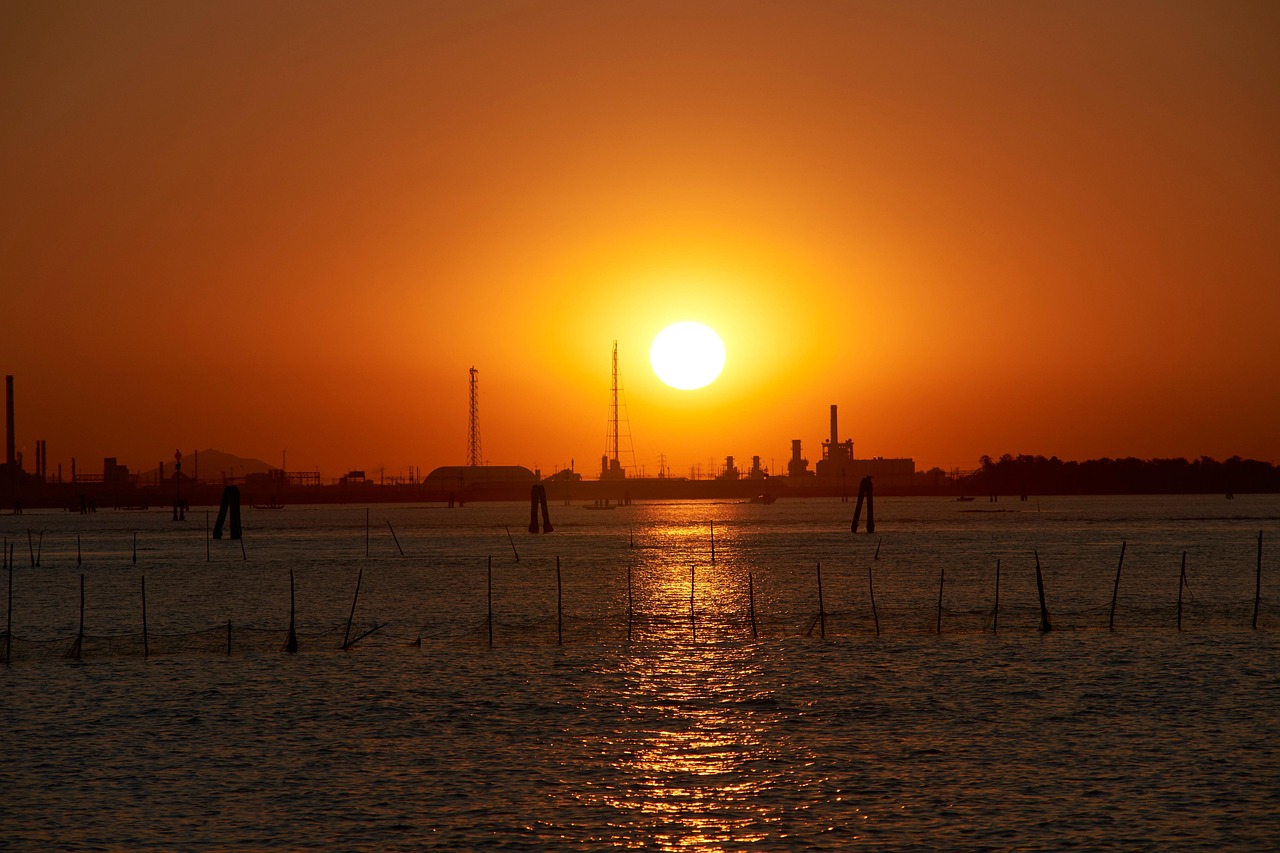mestre, sea, nature, sunset, dusk, ocean, water