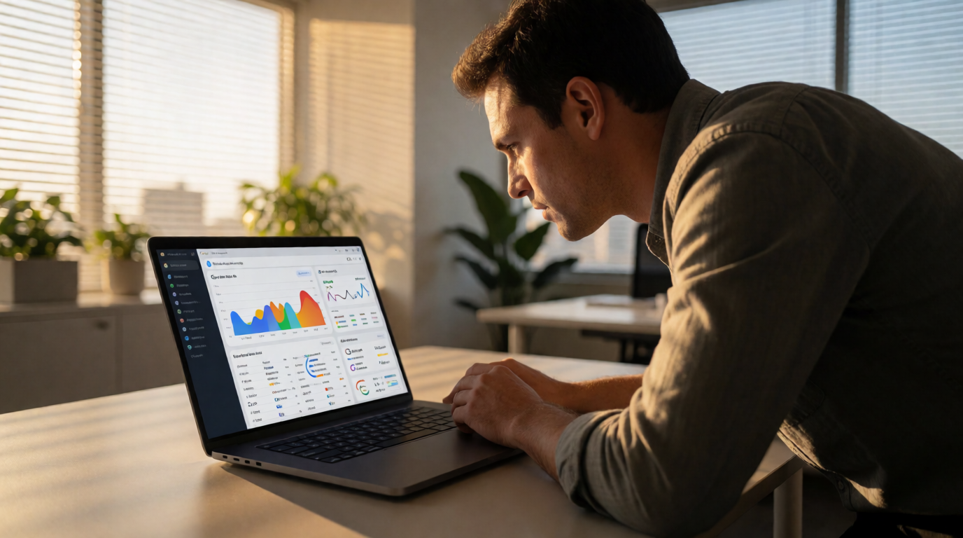 Especialista analisando dados de Google Ads em Duque de Caxias