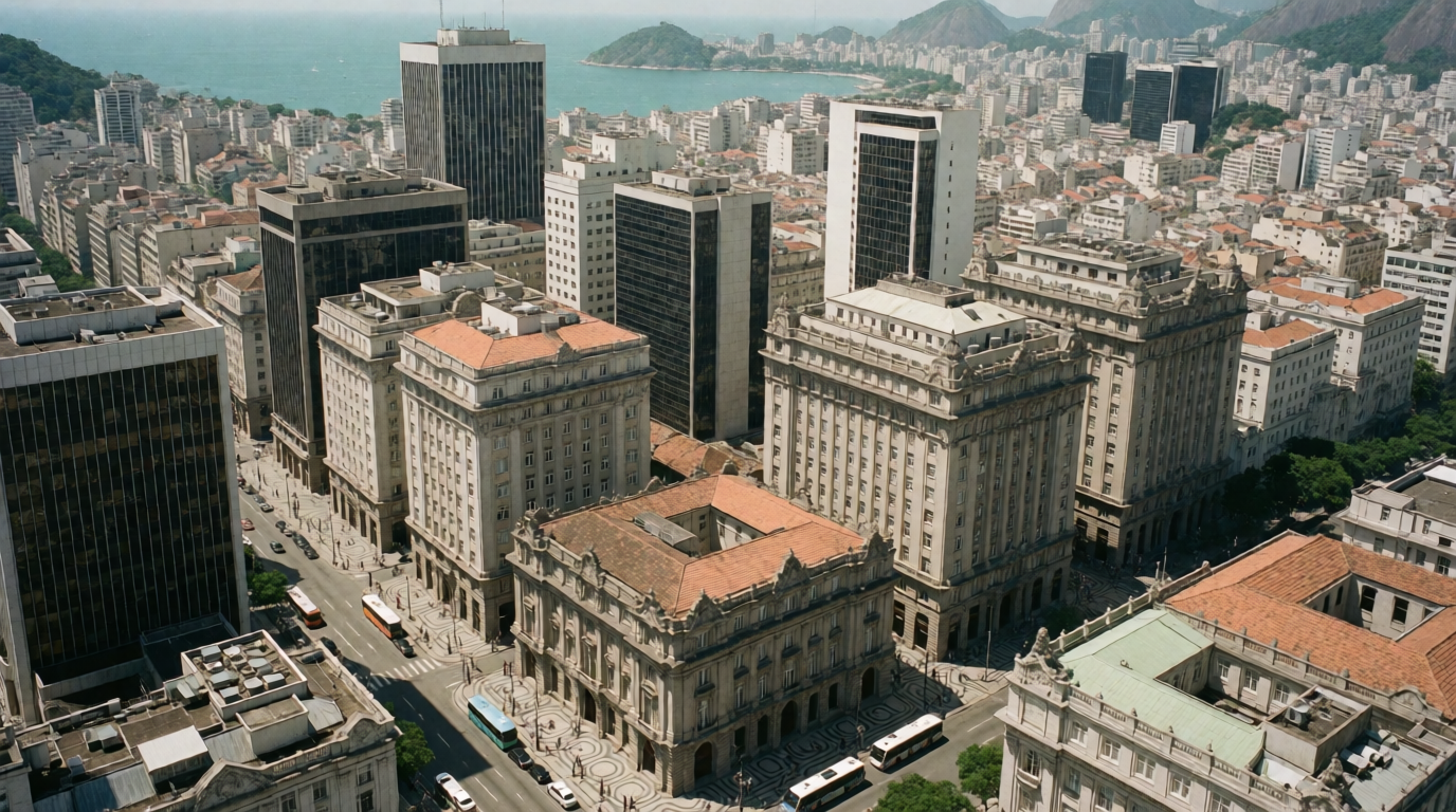 Vista aérea do centro empresarial do Rio de Janeiro