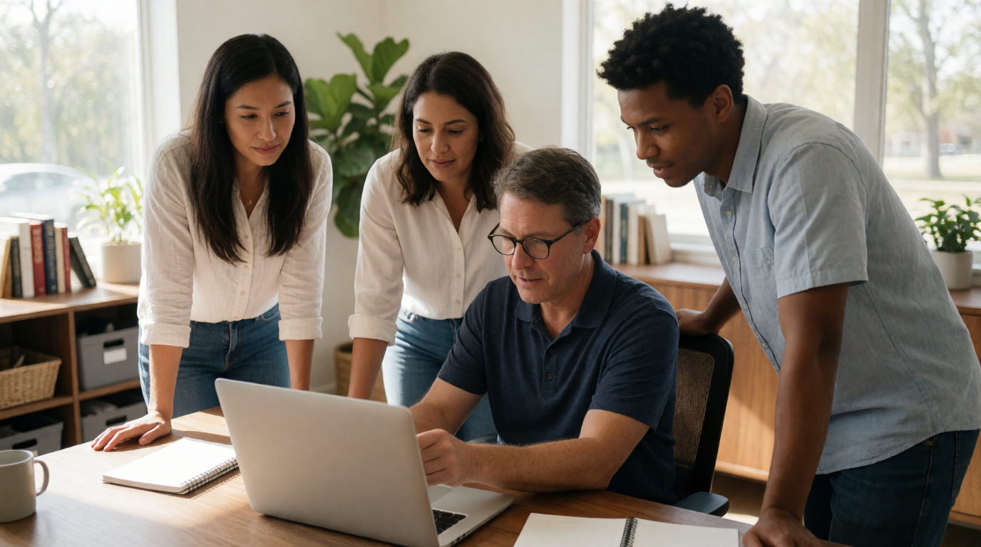 Church staff training session on new church management software