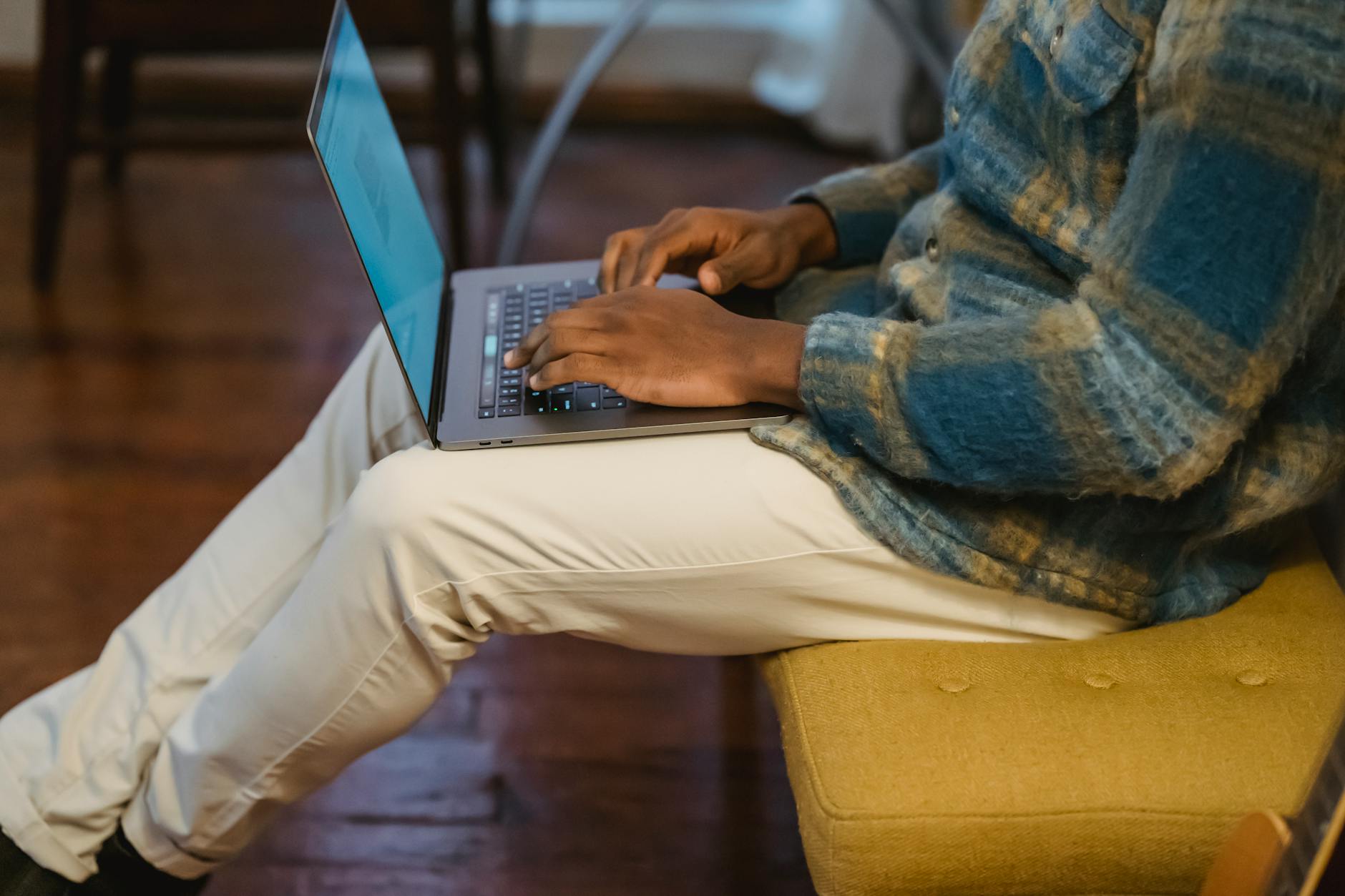 Oklahoma City pastor setting up online booking on a laptop