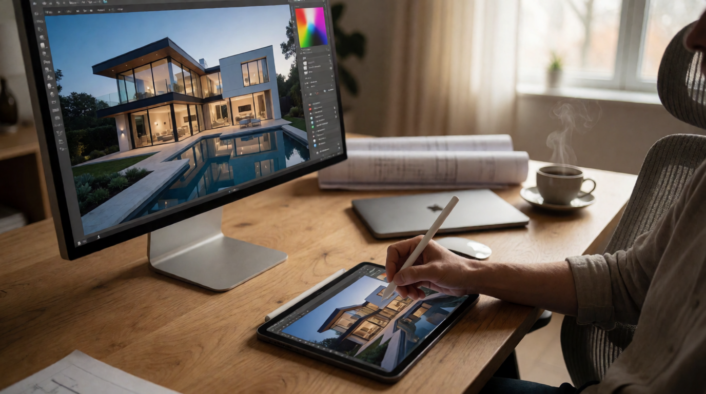 real estate architecture property interior exterior photo editing