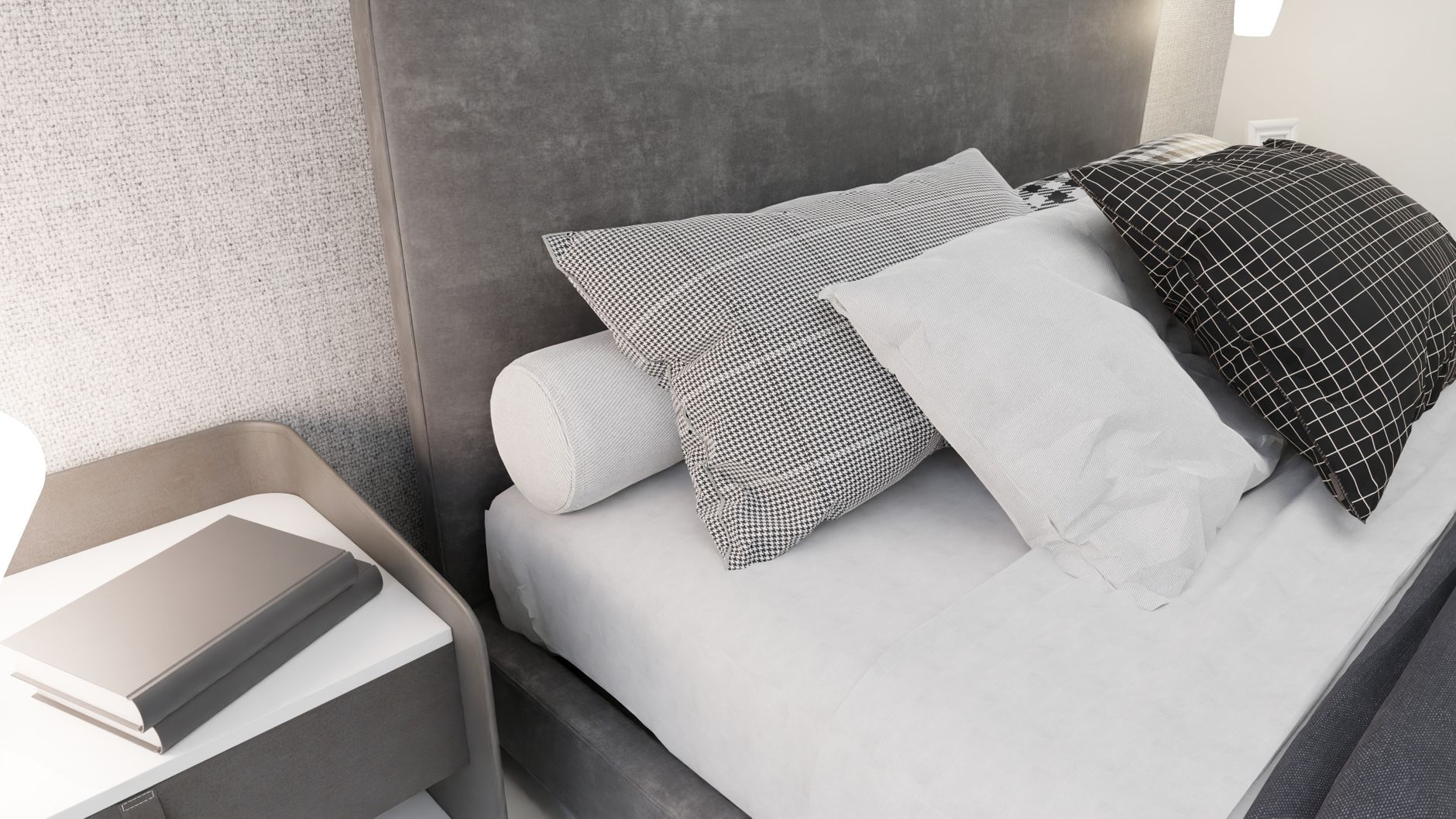 Side-by-side comparison of empty room versus professionally staged room