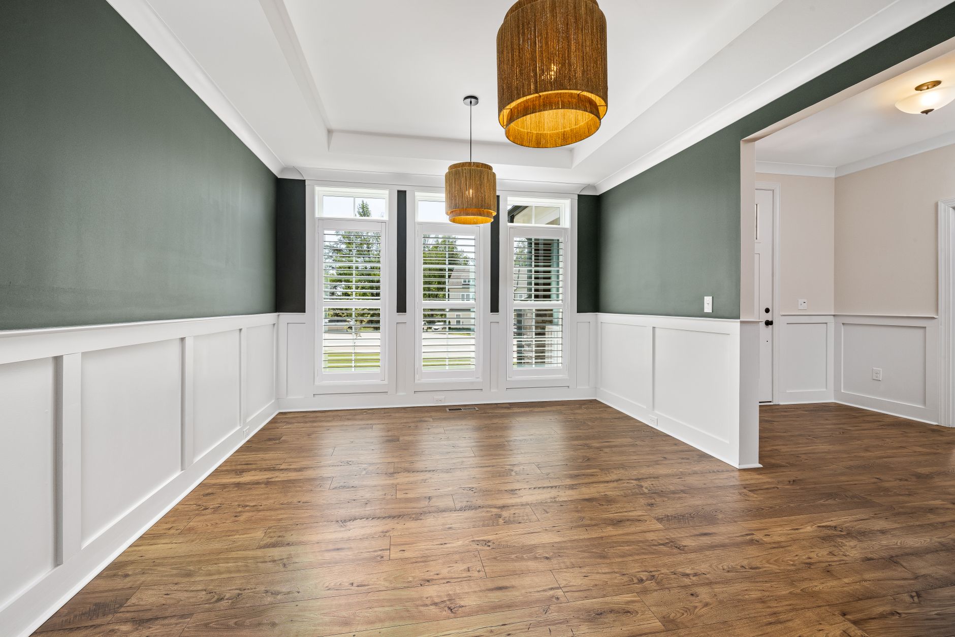 Professional before-and-after virtual staging showing transformation of vacant space