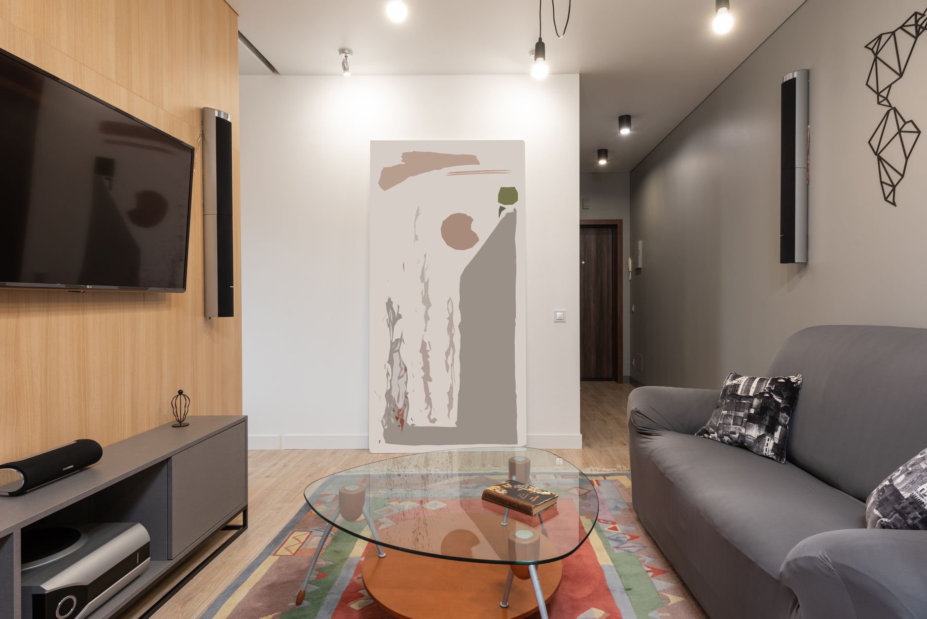 Interface de software de virtual staging mostrando ferramentas de edição