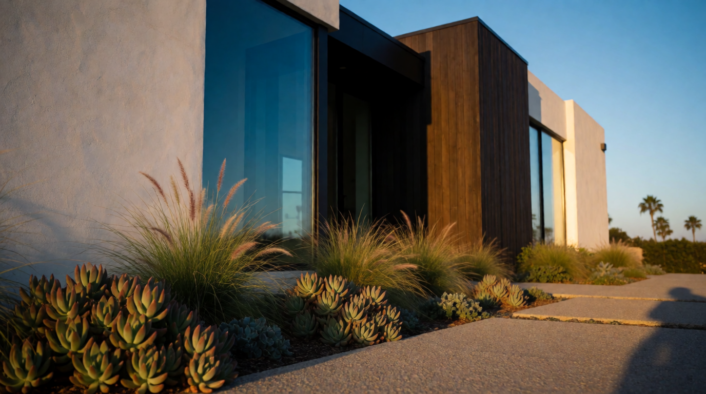 A beautiful residential home in Oakland with a bright blue sky and enhanced green grass