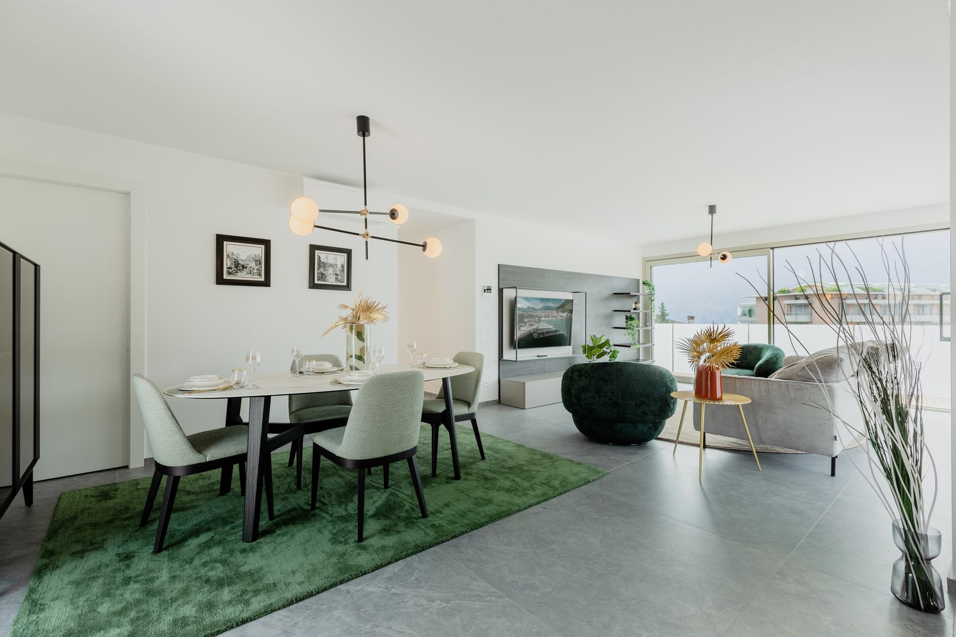 Beautifully staged living room created with AI virtual staging technology